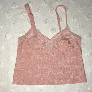Vintage 90s Gold Label Victoria’s Secret Cami Pink Lace Tank Coquette Romantic